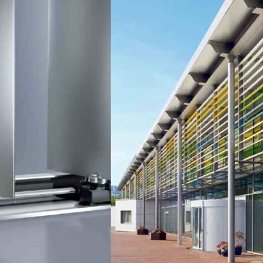 Schücon piilotetulla käyttökoneistolla liikutettava ALB-suurlamelli